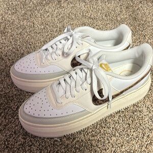 never worn nike court vision alta, cheetah print